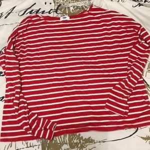 A striped Old Navy sweater